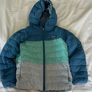 Patagonia Kids' Teal and Gray Puffer Jacket